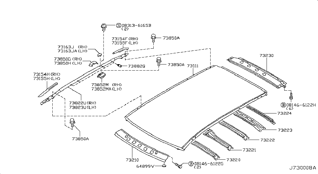 Крыша для Ниссан Мурано 2002-2008