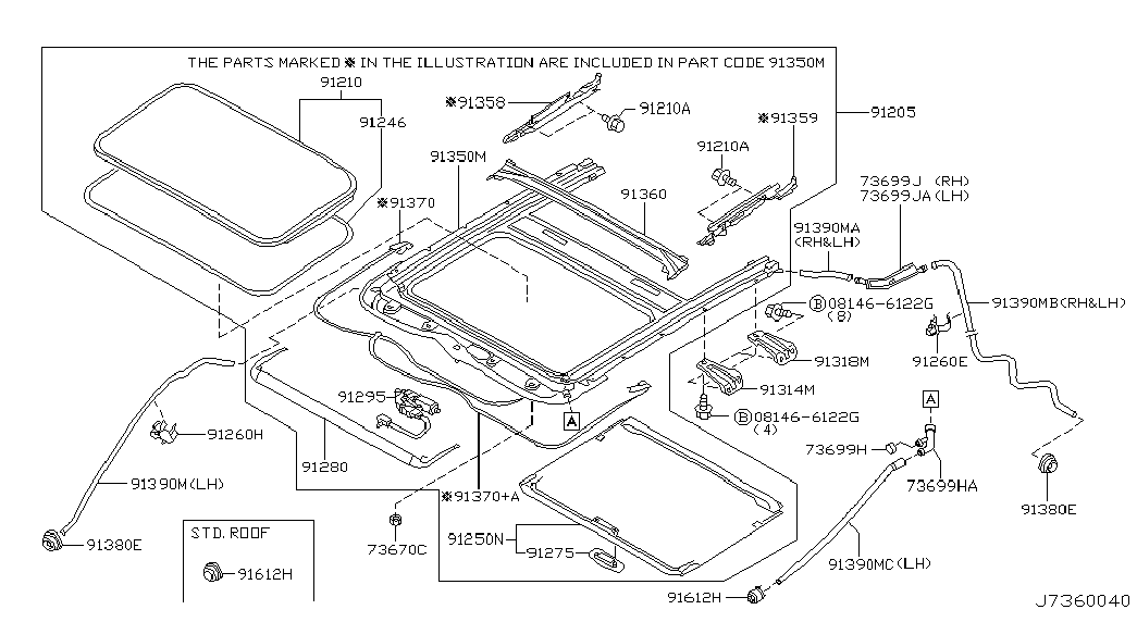 Люк для Ниссан Мурано 2002-2008