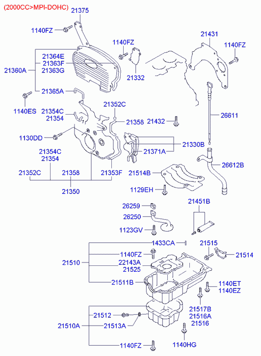 Поддон масляный для Хендай Траджет 2004-2008