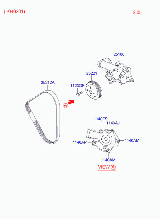 Помпа водяная для Хендай Траджет 2004-2008