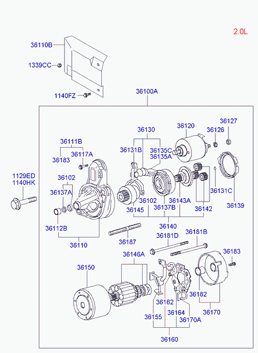 Стартер в сборе для Хендай Траджет 2004-2008