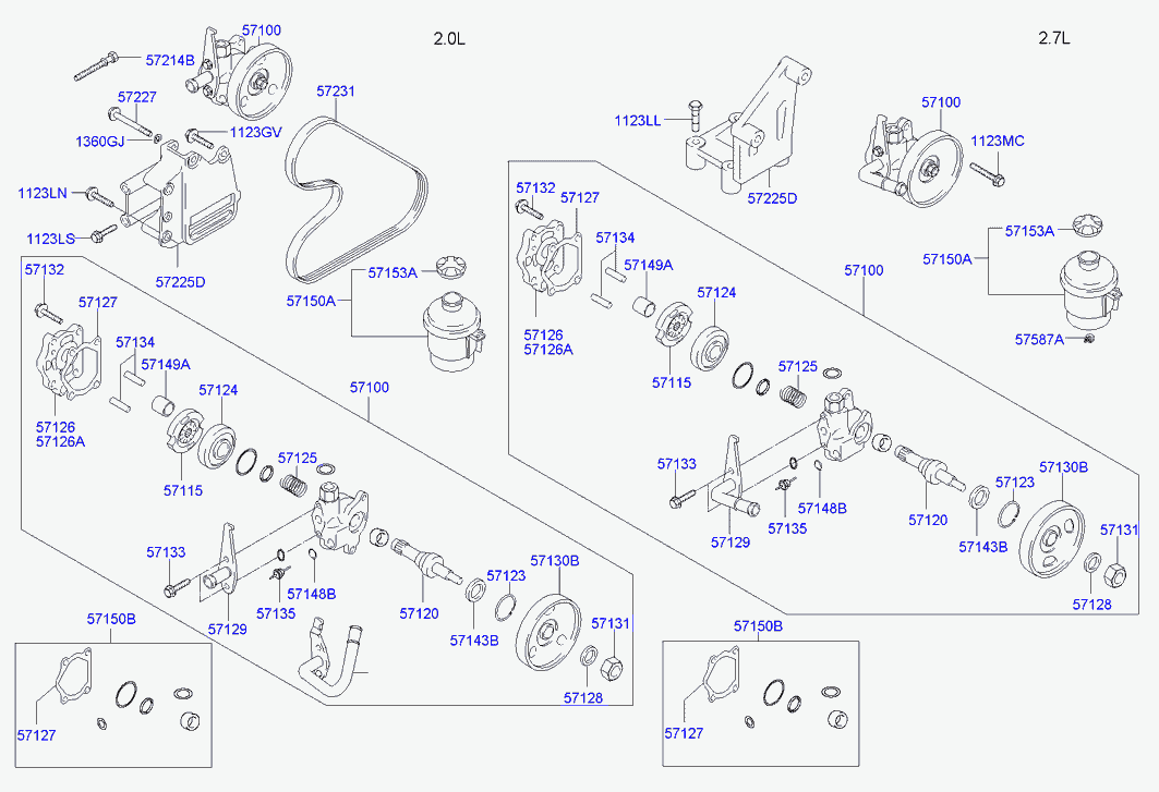 Насос ГУР для Хендай Траджет 2004-2008