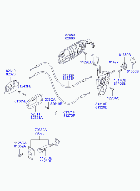 Ручка передней правой двери для Хендай Траджет 2004-2008