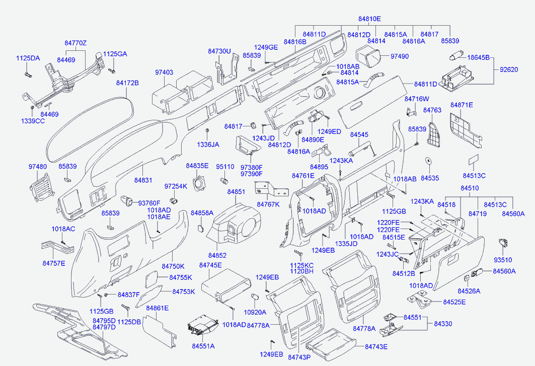 Перчаточный ящик, бардачок для Хендай Траджет 2004-2008