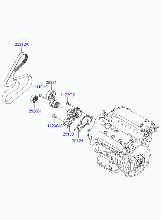 Помпа водяная для Хендай Грандер 2005-2009