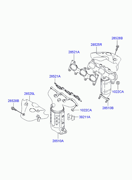 Коллектор выпускной правый для Хендай Грандер 2005-2009
