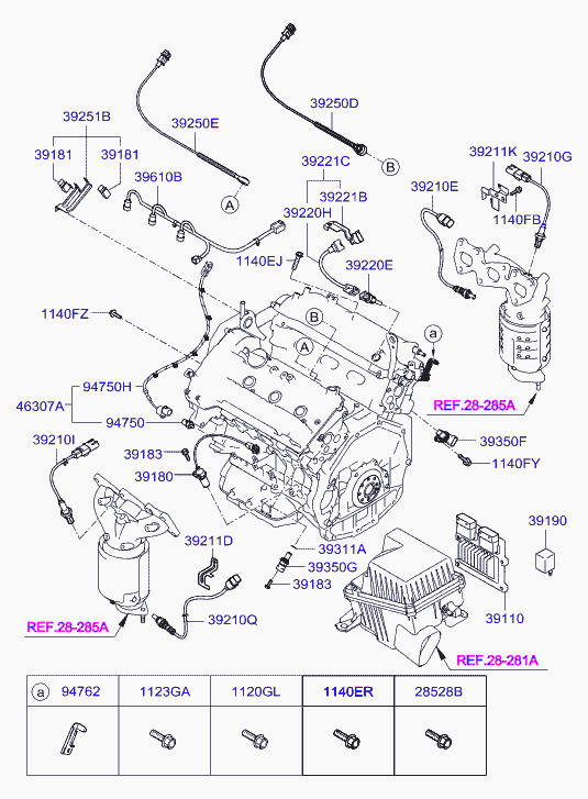 Датчик положения коленвала для Хендай Грандер 2005-2009