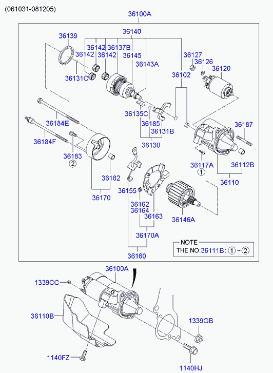 Стартер в сборе для Хендай Грандер 2005-2009