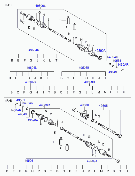 Шрус левый для Хендай Грандер 2005-2009