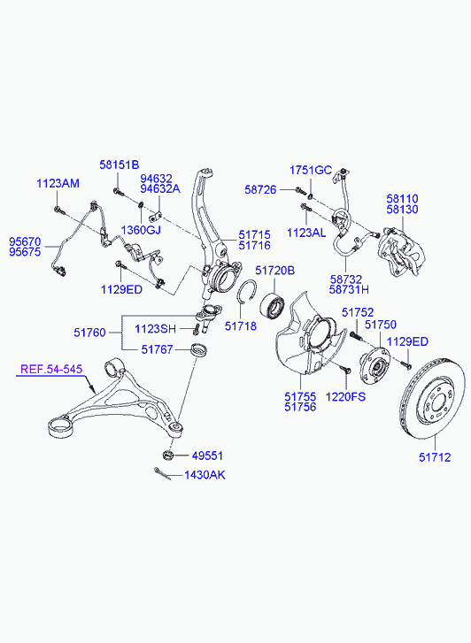 Диск тормозной передний для Хендай Грандер 2005-2009