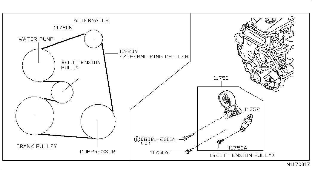 Ролик приводного ремня для Ниссан Кабстар 2007-2012