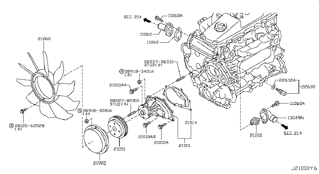 Шкив вентилятора для Ниссан Кабстар 2007-2012
