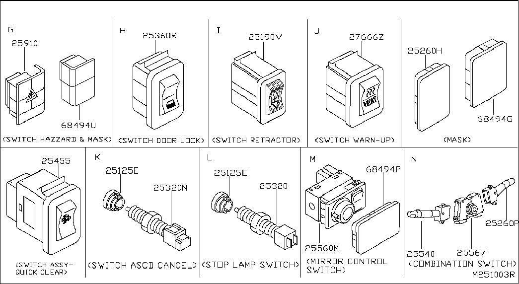 Подрулевой переключатель внешнего света для Ниссан Кабстар 2007-2012