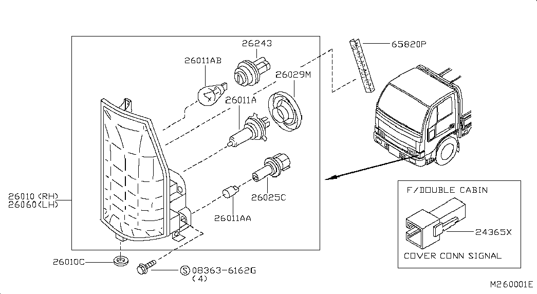 Фара правая в сборе для Ниссан Кабстар 2007-2012