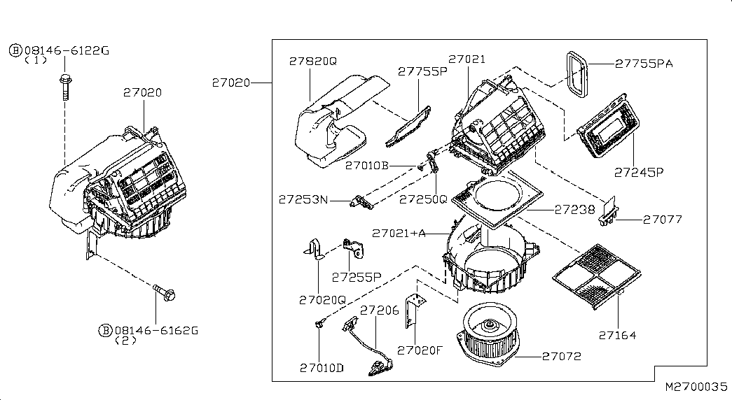 Вентилятор кондиционера в сборе для Ниссан Кабстар 2007-2012