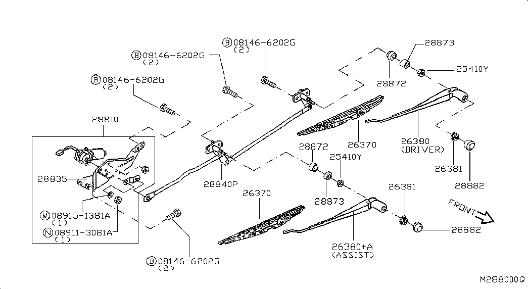 Трапеция переднего стеклоочистителя для Ниссан Кабстар 2007-2012