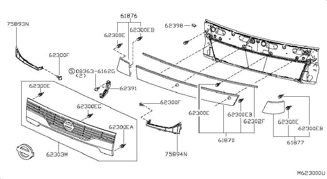 Решетка радиатора для Ниссан Кабстар 2007-2012