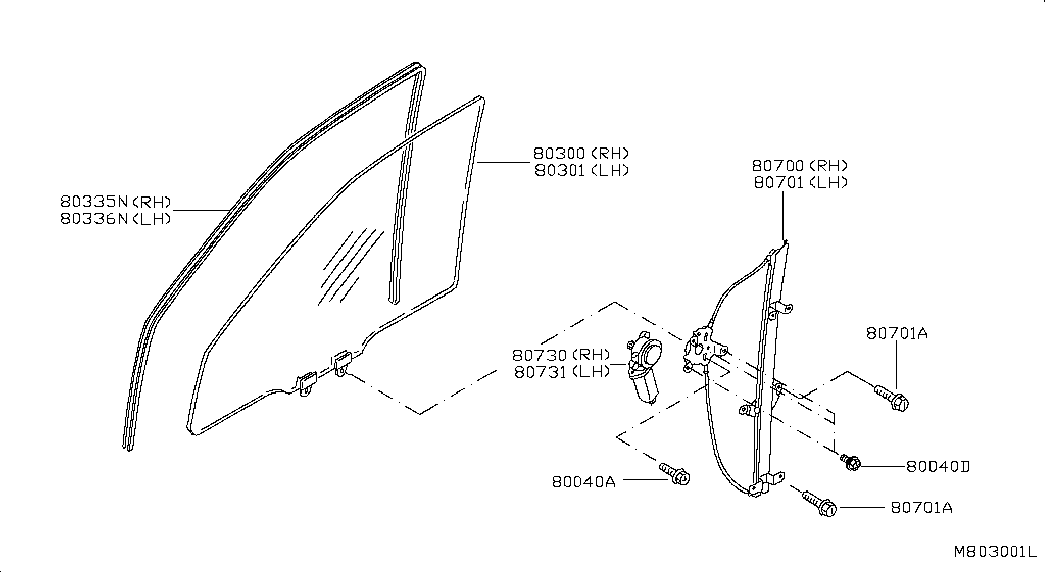 Стеклоподъемник переднего левого стекла для Ниссан Кабстар 2007-2012