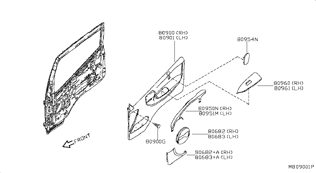 Панель отделки передней правой двери для Ниссан Кабстар 2007-2012