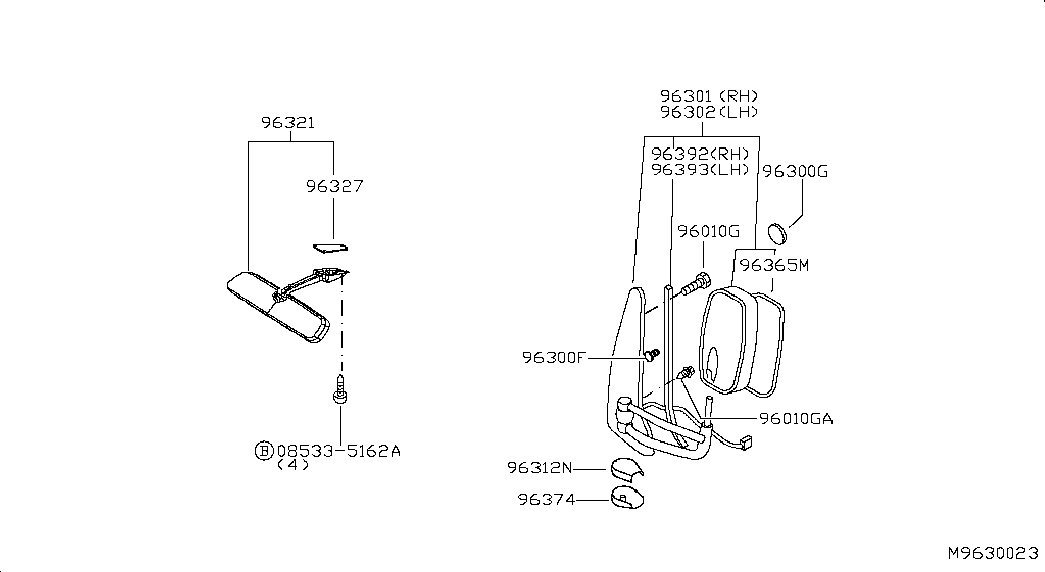 Зеркало боковое правое для Ниссан Кабстар 2007-2012