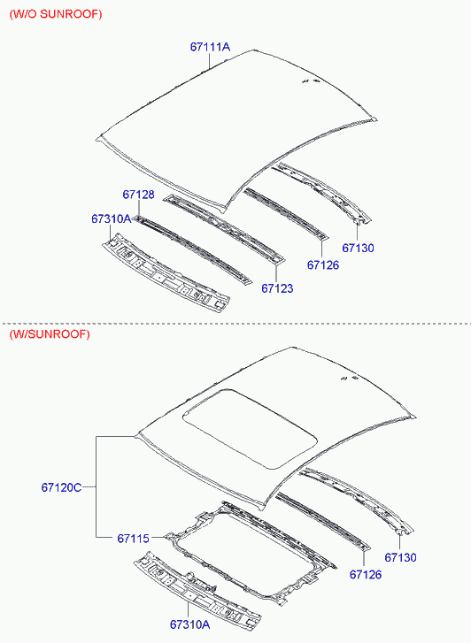 Крыша для Хендай Грандер 2005-2009