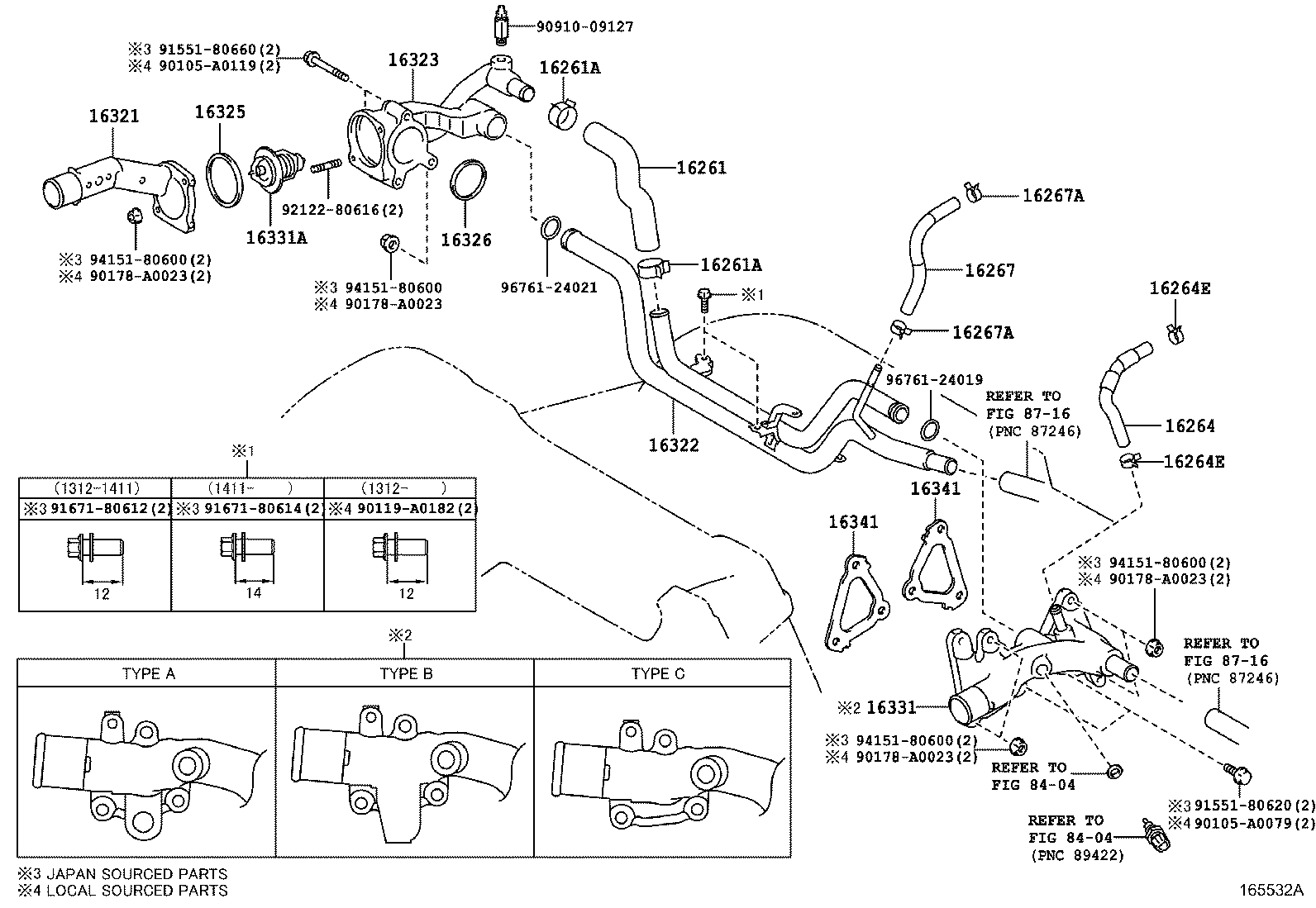 Корпус термостата в сборе для Тойота Хайлендер 2013-2016