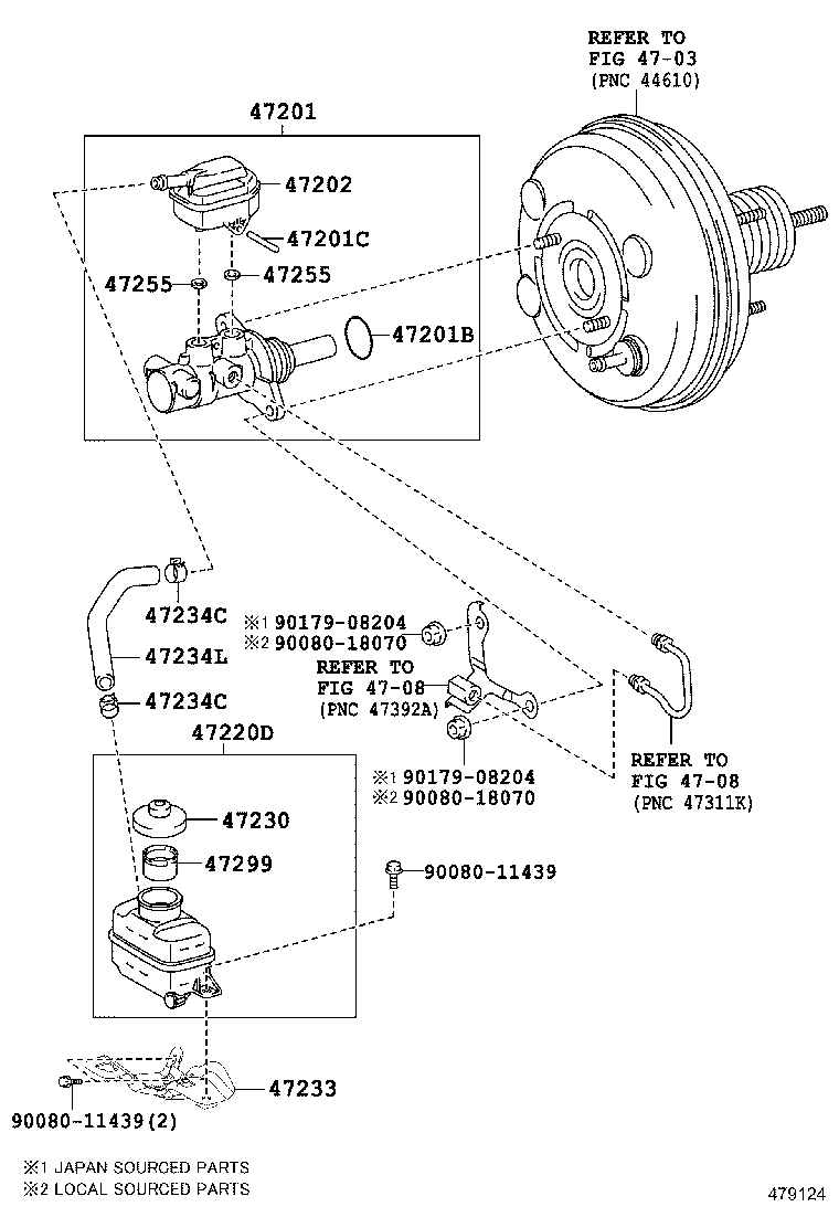 Главный тормозной цилиндр с бачком для Тойота Хайлендер 2013-2016