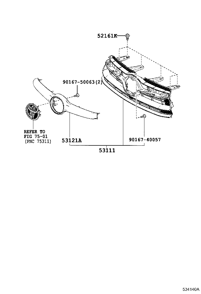 Решетка радиатора для Тойота Хайлендер 2013-2016