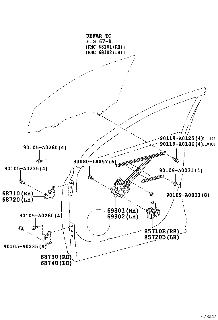 Мотор стеклоподъемника переднего левого для Тойота Хайлендер 2013-2016