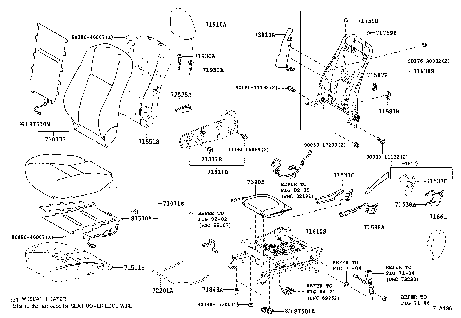 Подушка переднего сиденья пассажира для Тойота Хайлендер 2013-2016 