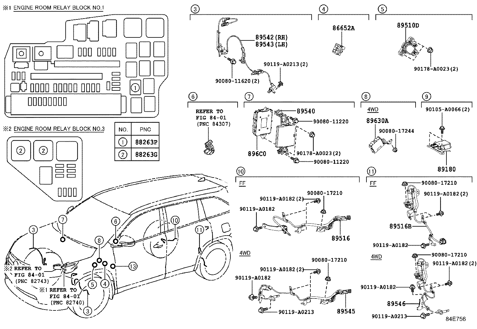 Датчик АБС задний правый для Тойота Хайлендер 2013-2016