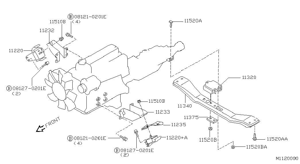 Подушка двигателя правая для Ниссан Террано 1995-2002