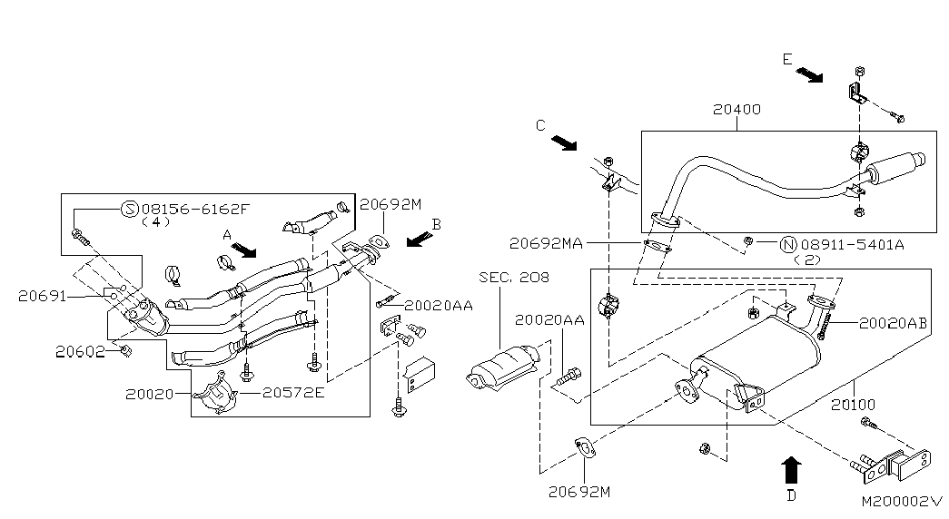 Глушитель средний для Ниссан Террано 1995-2002