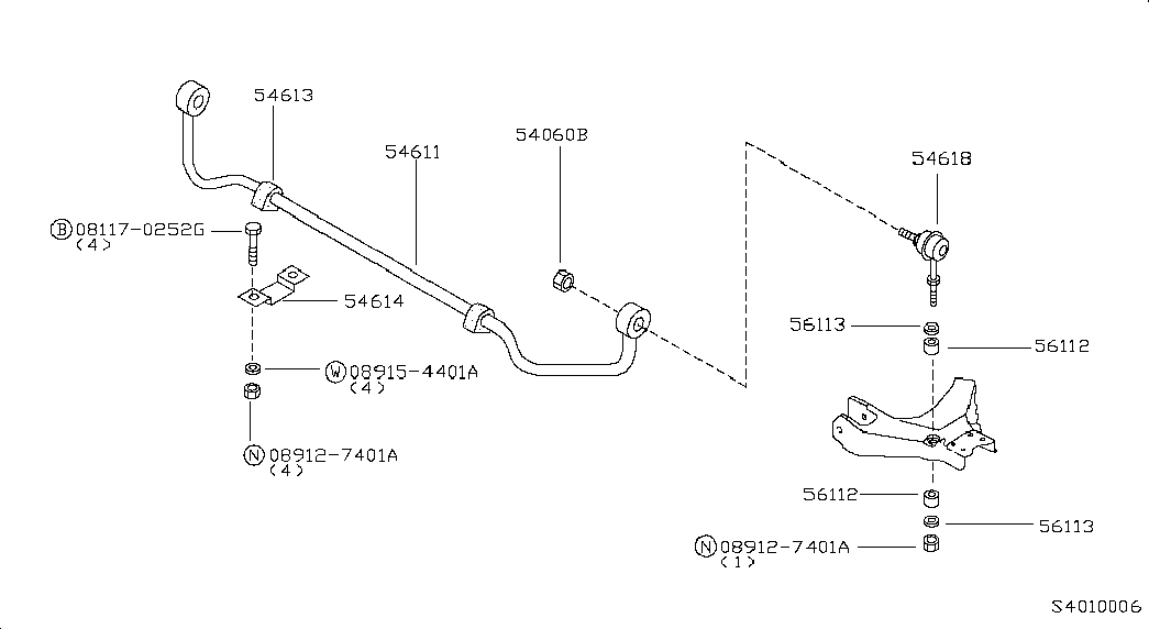 Стабилизатор передний для Ниссан Террано 1995-2002