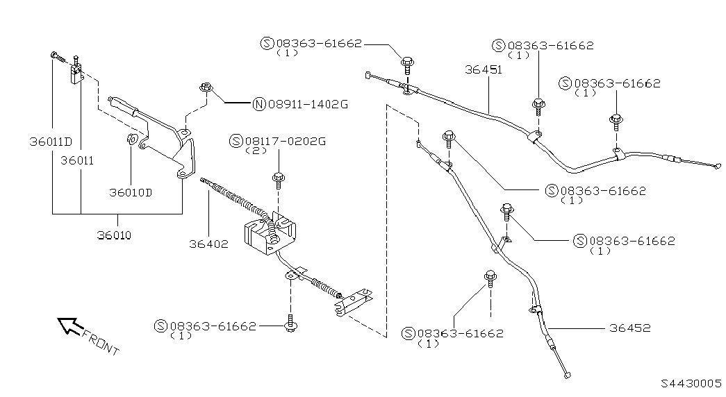 Рычаг стояночного, ручного тормоза для Ниссан Террано 1995-2002