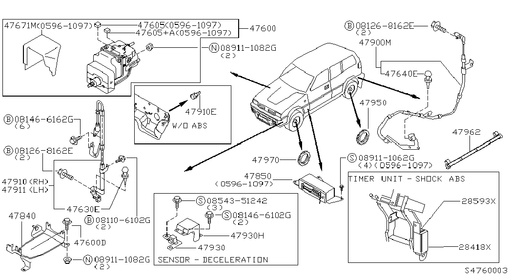 Датчик АБС задний левый для Ниссан Террано 1995-2002
