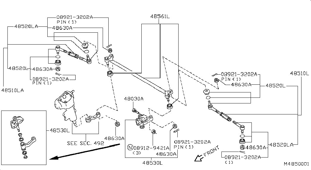 Рулевая рейка для Ниссан Террано 1995-2002