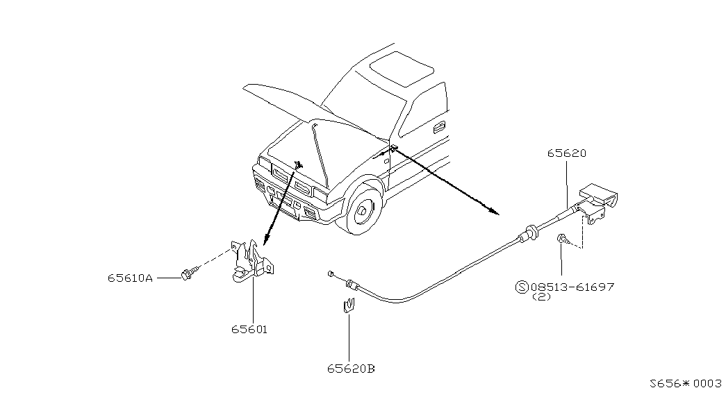 Замок капота для Ниссан Террано 1995-2002