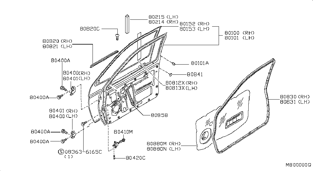 Дверь передняя левая для Ниссан Террано 1995-2002
