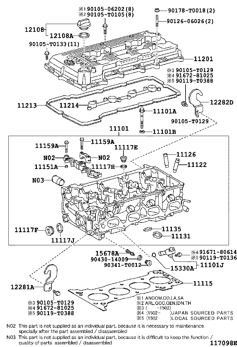 Головка блока цилиндров в сборе для Тойота Хайлюкс 2011-2015