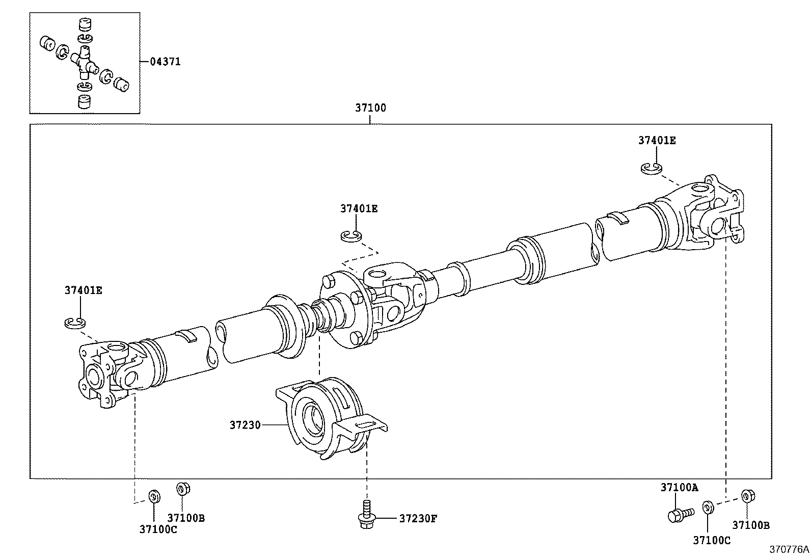 Карданный вал для Тойота Хайлюкс 2011-2015