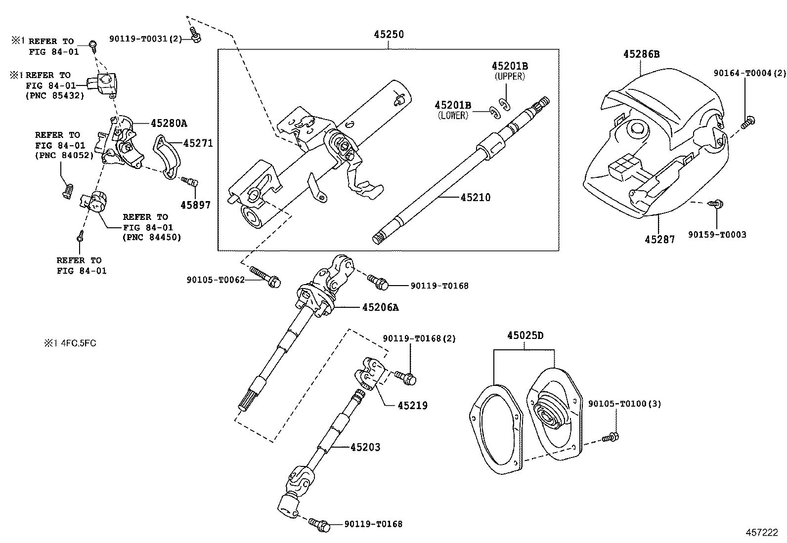 Рулевой вал верхний для Тойота Хайлюкс 2011-2015
