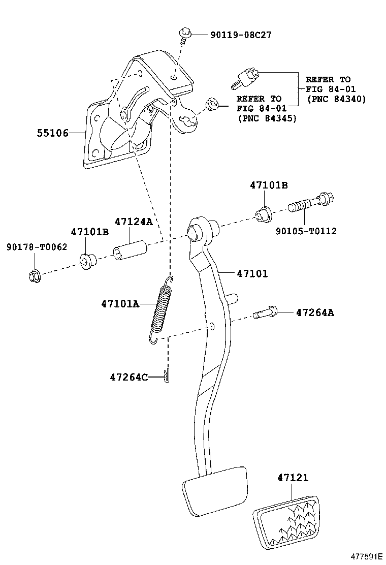 Педаль тормоза для Тойота Хайлюкс 2011-2015