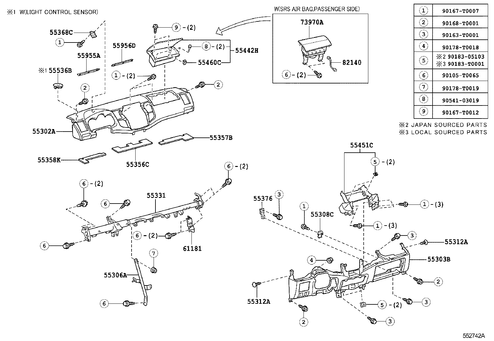Подушка безопасности пассажира для Тойота Хайлюкс 2011-2015