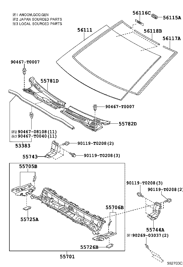 Лобовое стекло для Тойота Хайлюкс 2011-2015