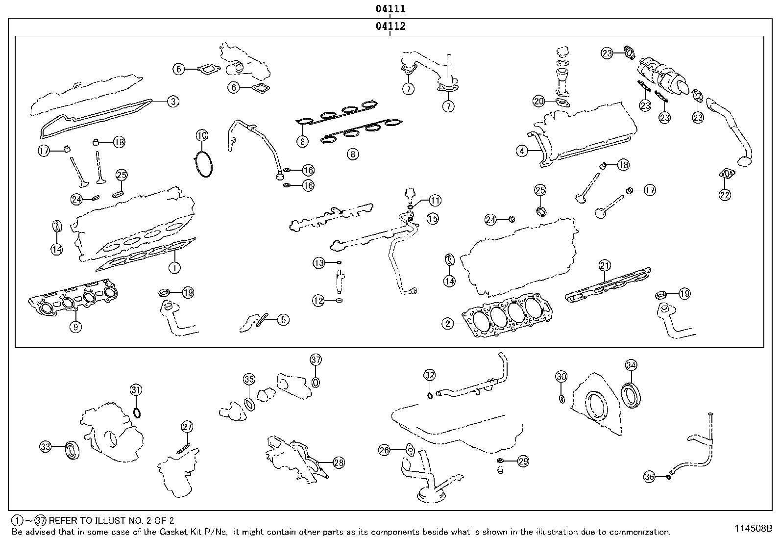 Комплект прокладок для двигателя для Тойота Секвойя 2004-2007