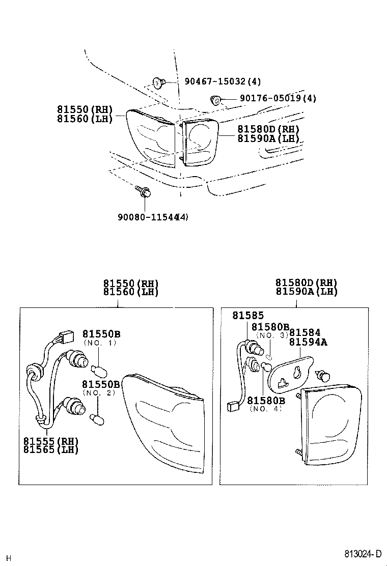 Фонарь задний левый на крыле для Тойота Секвойя 2004-2007