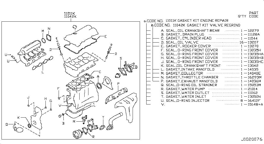 Комплект прокладок для двигателя для Ниссан Примера 2001-2008