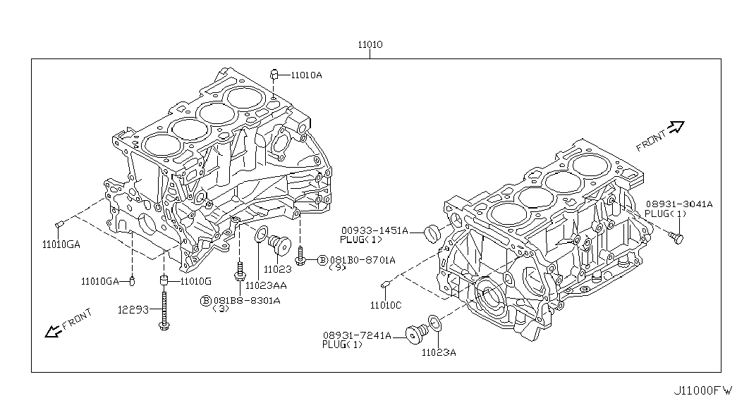 Блок цилиндров в сборе для Ниссан Примера 2001-2008