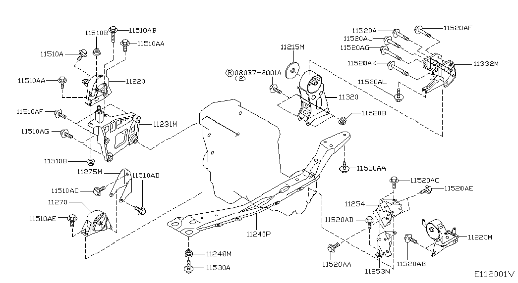 Подушка двигателя передняя для Ниссан Примера 2001-2008